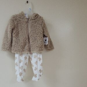 Kidgets Tan and White Kids Matching Set